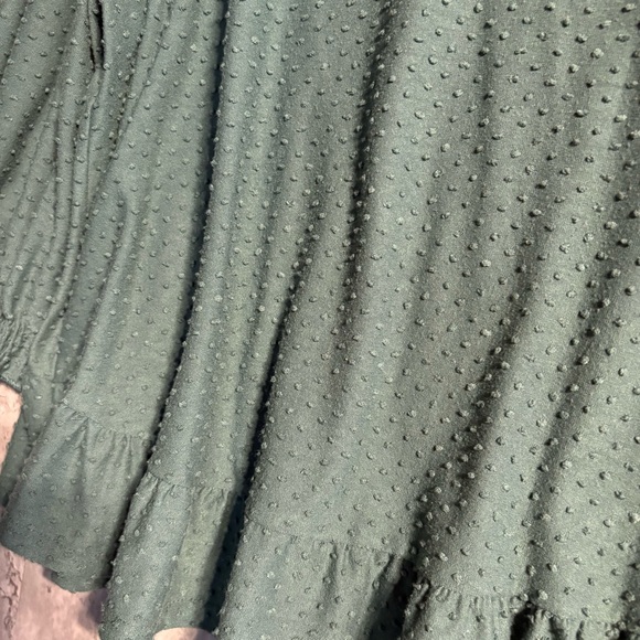 W5 Teal Textured Blouse with Ruffle Hem - Picture 2 of 8